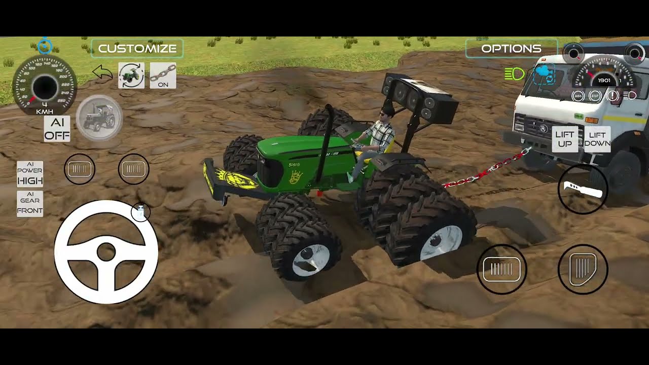 Resuce the Truck  into a muds by tractors  🚜🚜 in a game #indianvehiclessimulator3dvide