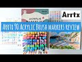 Arrtx 90 Acrylic Brush Marker Set Review, with Swatch, Painting & 6 Month Lightfast Test (of 60 Set)