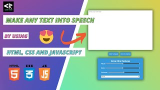 Convert Any Text Into Speech by HTML, CSS AND JS || How To Convert Any Text into Speech JAVASCRIPT