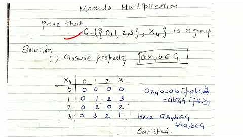Check given set is group or not under modulo multiplication 4 - lecture 41/ discrete mathematics