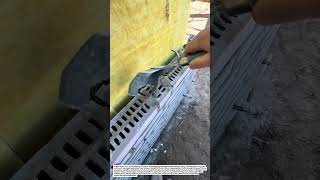 Lightweight Block Wall Installation with String Line Precision | Masonry Construction Process.