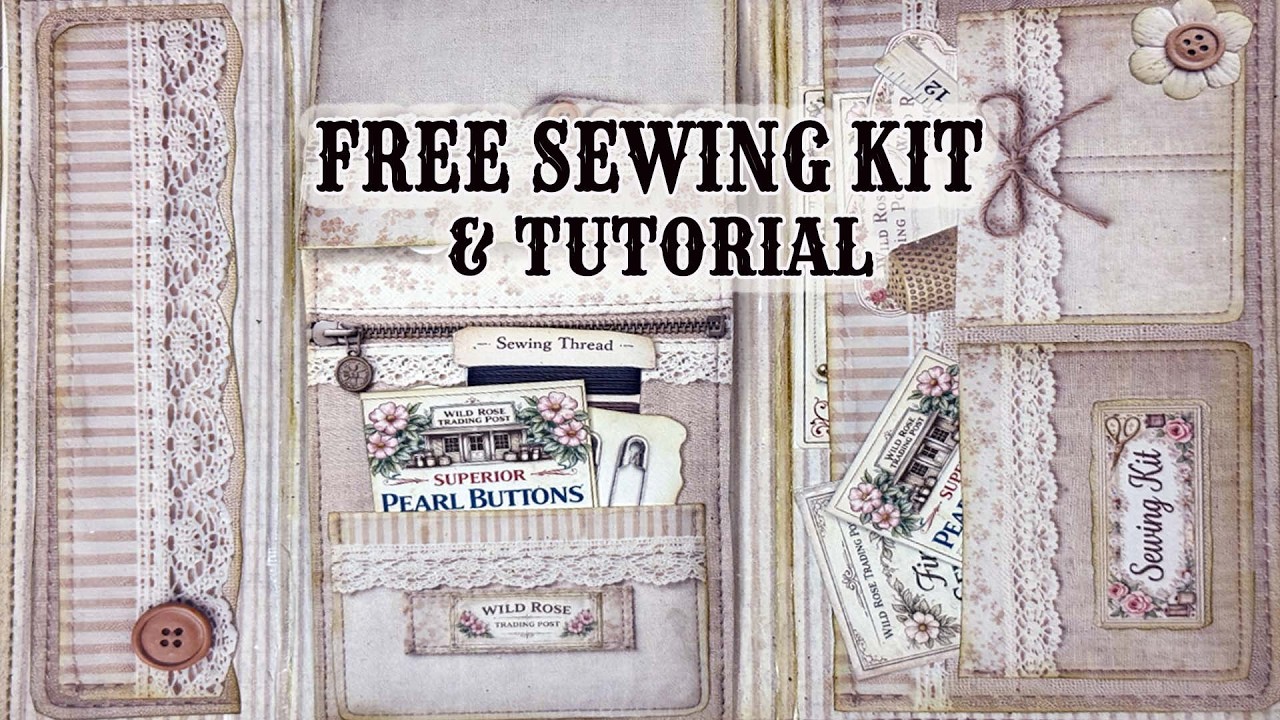 FREE Sewing Kit Tutorial | Vintage Journal Folio Assembly #junkjournaldigitals #papercrafts