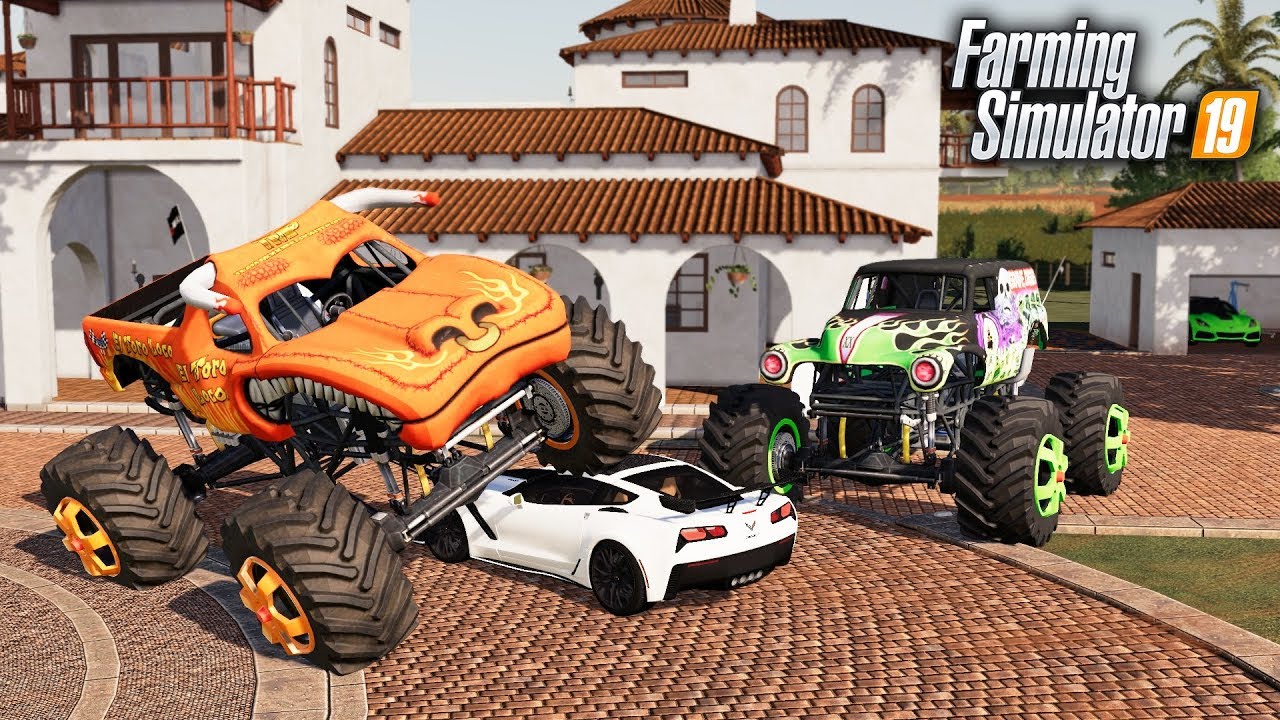 farming simulator 2019 latest news BILLIONAIRE SERIES- TWO NEW MONSTER TRUCKS FOR THE COMPOUND! MONSTER JAM
