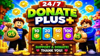 🔴Live | Donating Top 10 Players Every Day | CLAIM YOUR BOOTH! #roblox #robux #donateplus #plsdonate