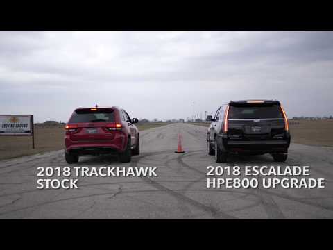 707HP Jeep Trackhawk vs 800HP Cadillac Escalade Drag Race