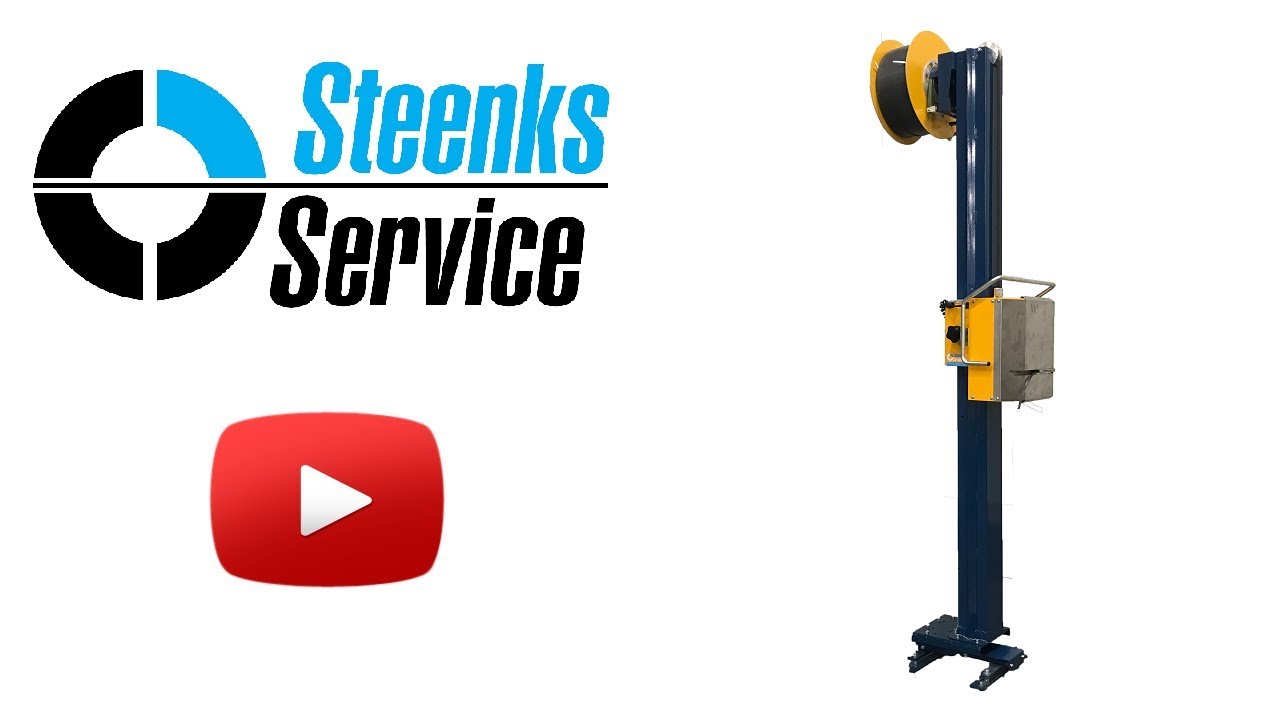 Reisopack 2800 strapping machine with pole & sliding carriage for pallet strapping machines