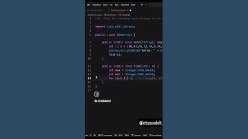 Find min and max value from an Array #coding #programming #java