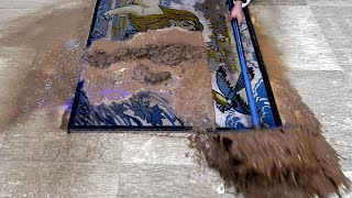 Adorable lion Hidden Under Mud - Satisfying Videos - Carpet Cleaning Satisfying ASMR