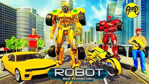 US Police Bike Car Robot Transform Robot Fight Rescue Game 2021 - Android Gameplay