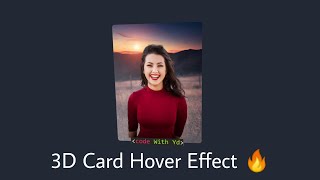3D Card Hover Effect Html Css jquery