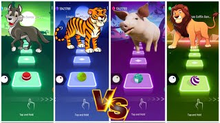 Funny Wolf🆚Funny Tiger🆚Funny Pig🆚Funny Lion⚡Who is best?🎶🎮#coffindance #tileshop