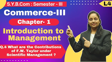 S.Y.B.Com || Commerce -III || Chapter 1 | Introduction to Management | Lecture 4 | Heena Miss