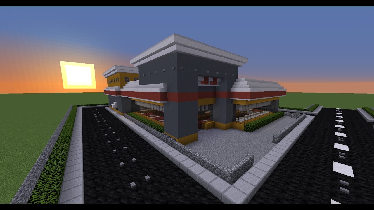 MINECRAFT MCDONALDS BUILD ( EXTERIOR & INTERIOR ) - YouTube