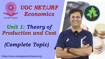 Unit 1.2. Theory of Production and Cost  (UGC NET Economics) in Hindi (complete)