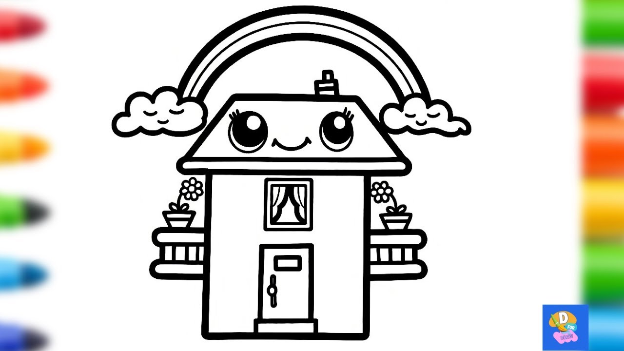 Easy House Drawing + Coloring for Kids | Step by Step  Beginners Tutorial(II)