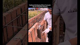 Traditional Bricklaying Without Formwork: Precision Through Simple Tools and Skilled Craftsmanship.