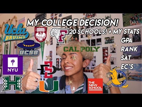 COLLEGE DECISION 2019 + REVEALING MY STATS (colleges, gpa, sat, rank, activities, etc.)