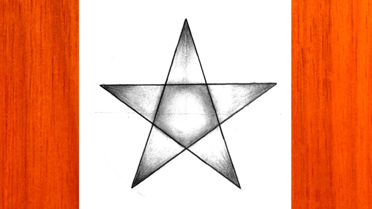 How to draw a 5 point star with compass || A star drawing with pencil ...