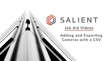 Adding and Exporting Cameras with a CSV