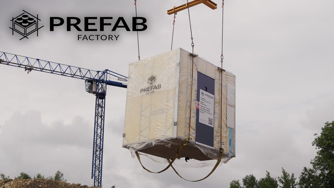 Prefab Factory a.s. - Vykládka prefabrikovaných koupelen