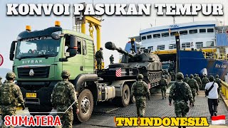 MOBILISASI PASUKAN TEMPUR PERTAHANAN REPUBLIK NEGARA INDONESIA TRUCK SARAS TRANSINDO MENUJU SUMATERA