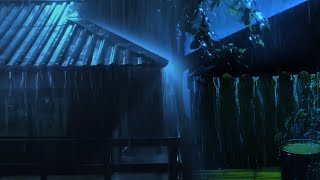 【大雨と雷の音・立体音響】夜の古いトタン屋根の大雨と雷ですぐに眠りにつくのはわずか3分- トタン・屋根のある場所で聞くきれいな雨の音！