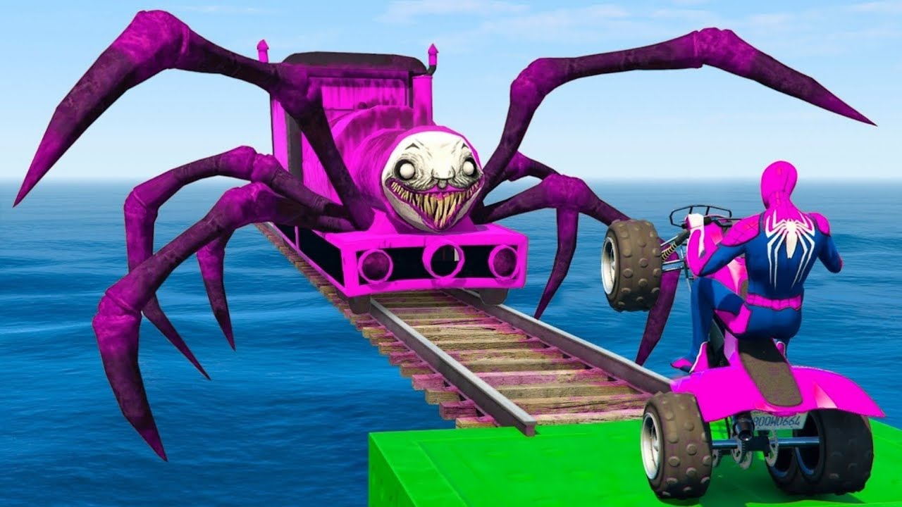 SPIDER-MAN against TUNG TUNG TUNG SAHUR on Motorcycle in RAINBOW SPIDERS BRIDGE | Hunter Spido