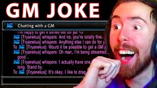 Asmongold Gets Suspended And Told The Greatest GM Joke Ever