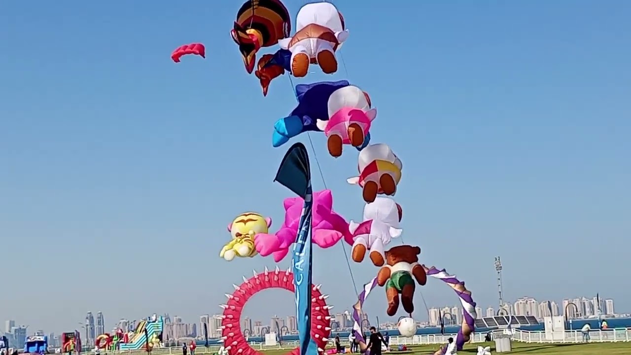 Qatar Kites Festival | Old Doha Port #travel #kites #festival #dohatour #viralvideo #video #awesome