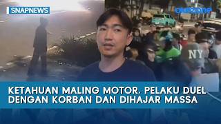 Caught Stealing a Motorcycle, Thief Duels with Victim and Gets Beaten by a Mob | Snapnews