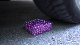 Crushing Crunchy \& Soft Things by Car!EXPERIMENT CAR vs MARBLES CUBE