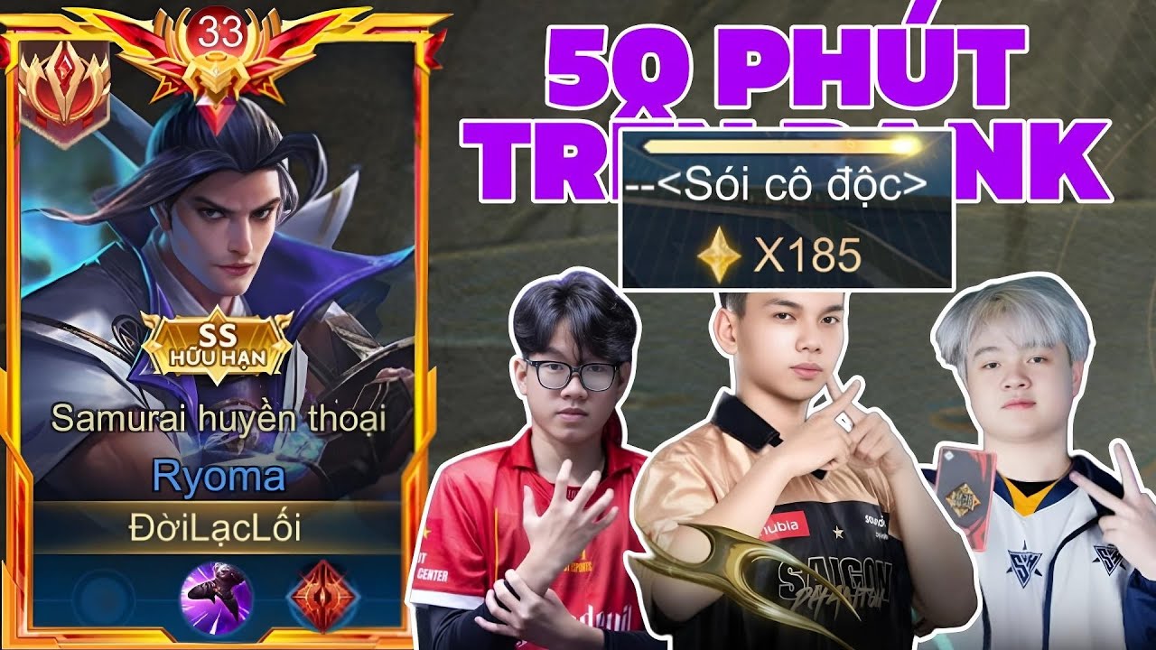 50 Phút ( Rank Đơn ) Cho Những Trận Đấu Gặp Các Thần Đồng Và Tuyển Thủ Trên Rank TĐ 185 Sao