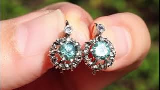 1 029ct Mint  Tourmaline Drop Earrings