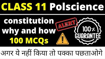 constitution why and how chapter 1 class 11 Most Important MCQs MCQ Political Science