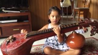 Kamboji Jatiswaram on Veena by Sumithra aged 6