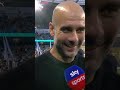 Thierry Henry hugs Pep Guardiola during interview #Shorts