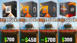 RYZEN 9 9950X3D vs RYZEN 7800X3D vs RYZEN 7950X3D vs RYZEN 5600X | Test in 6 Games