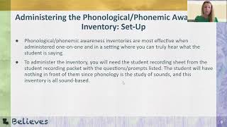 3-12 Foundational Support Session 4 - Administering the Phonemic and Phonological Awareness Inventor