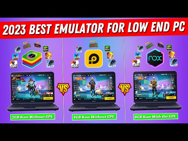 Bluestacks VS LDplayer VS Nox Player | 2023 Best Android Emulator For Low End PC | Free Fire / BGMI class=