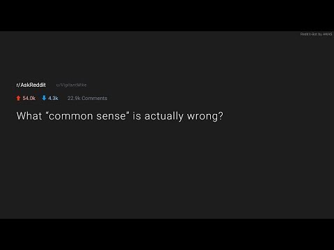 What “common sense” is actually wrong?