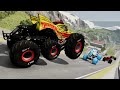 Epic High Speed Monster Truck Jumps And Crashes #93#beamngdrive #monster #monstertruck #usa