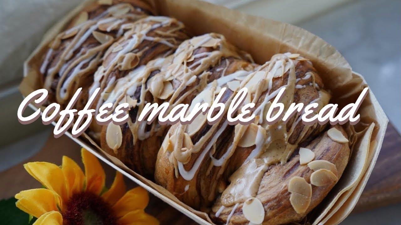 彼氏にパンをプレゼント♡コーヒーマーブルブレッド(簡単・折り込み無し)の作り方/超もっちり/Present bread for boyfriend/sweet,bitter,sweet