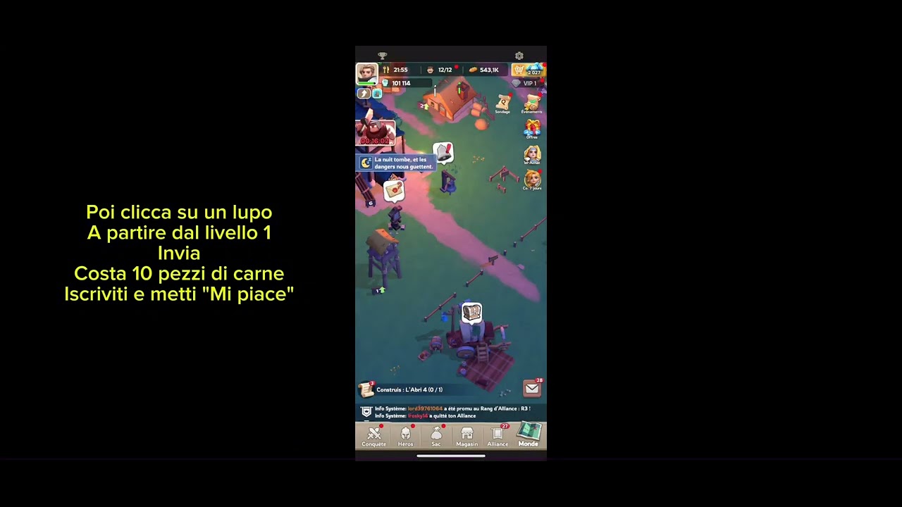 Tutorial su come attaccare un lupo per ottenere ricompense Kingshot ricompense attacco lupo