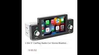1 Din 5 Carplay Radio Car Stereo Bluetooth Mp5 Player Androidauto Hands Free A2dp Usb Fm Receiv