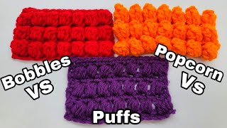 Crochet Bobble | Crochet Popcorn | Crochet Puff | Bag O Day Crochet