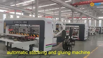 high speed automatic carton box folder gluer stitcher machine #papertubemachine
