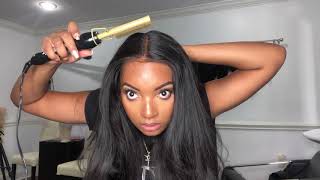 How to Style Glueless Lace Front Wig from Side Part to Middle Part
