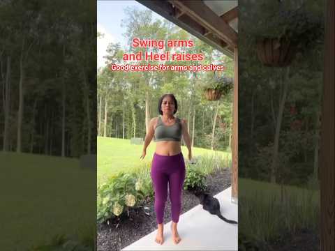 Swing arms and Heel raises extremely good exercises for arms & calves #exercise #shortsfeed #shorts