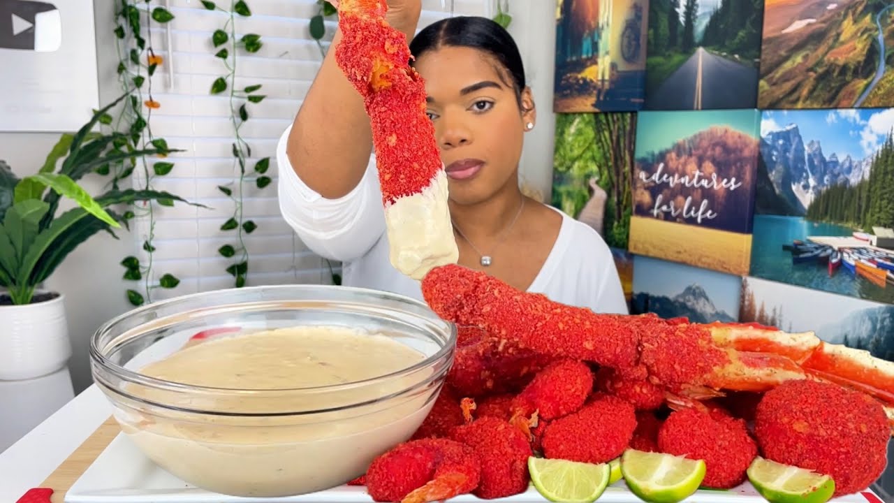 KING CRAB SEAFOOD BOIL| FRIED HOT CHEETOS 🥵 KING CRAB| LOBSTER TAILS| SHRIMP WITH CHEESE