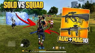 JOGANDO COM A “AUG + MAG10” NO SOLO VS SQUAD!! RANQUEADA SOLO VS SQUAD! FREE FIRE MOBILE!! SOLO!!